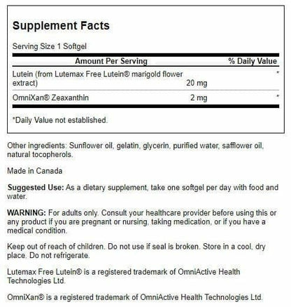 Swanson Lutein & Zeaxanthin Synergistic Eye Health – 60 Softgels (4 Pack)