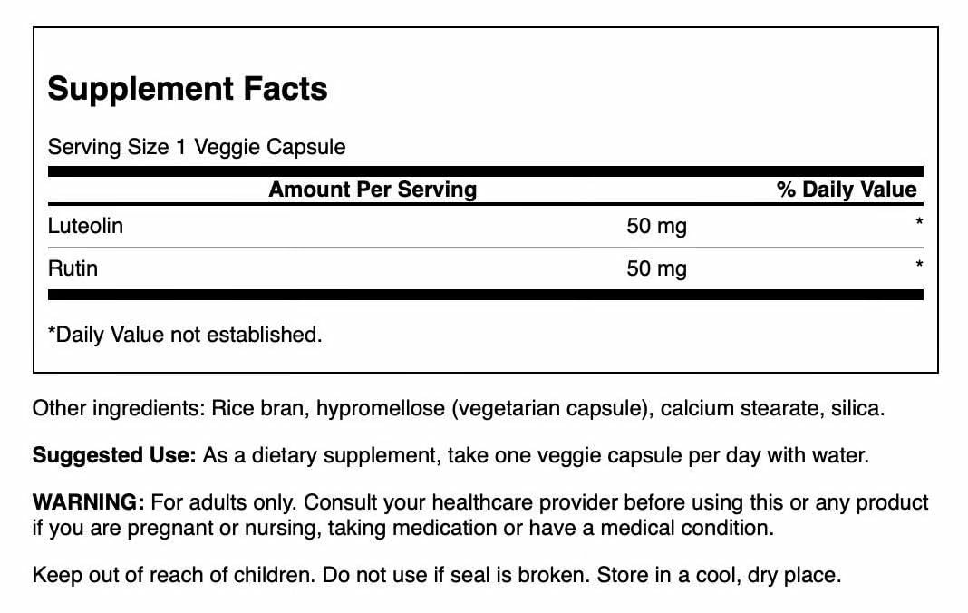 Swanson Luteolin Complex with Rutin – Brain Support Supplement (30 Veggie Capsules) 3 Pack