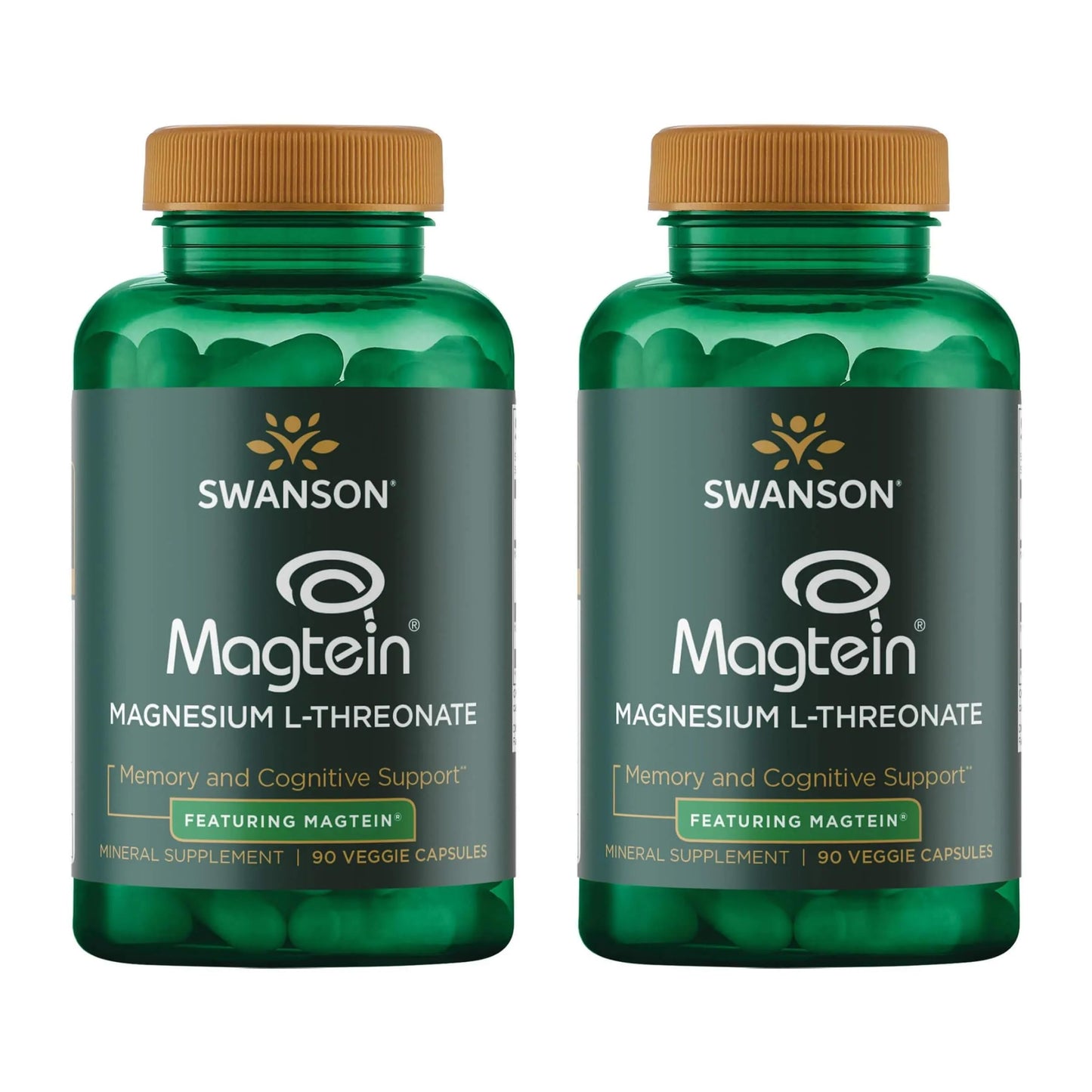Swanson Magnesium L-Threonate – Brain Health Mineral Supplement (90 Veggie Capsules) 2-Pack