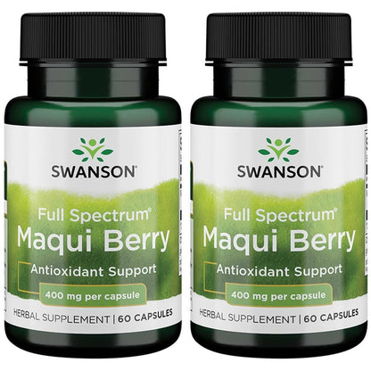 Swanson Full Spectrum Maqui Berry 400 mg - 60 Caps (2 Pack) | Antioxidant Support