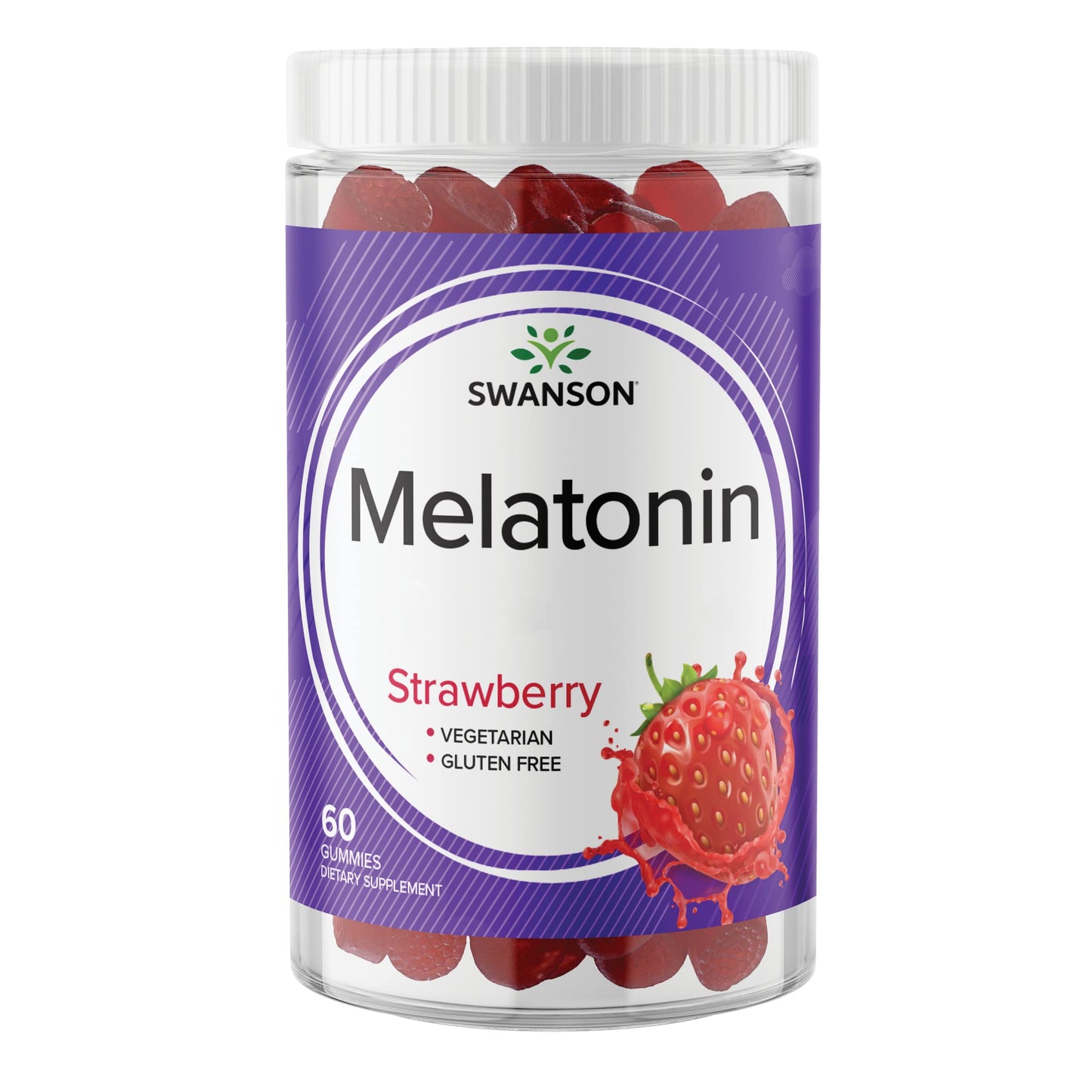Swanson Melatonin Gummies Strawberry 2.5 mg – 60 Gummies (3 Pack) | Sleep Support