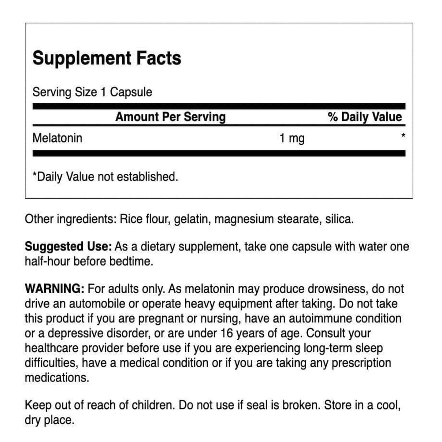 Swanson Melatonin 1mg - Sleep & Relaxation - 120 Capsules