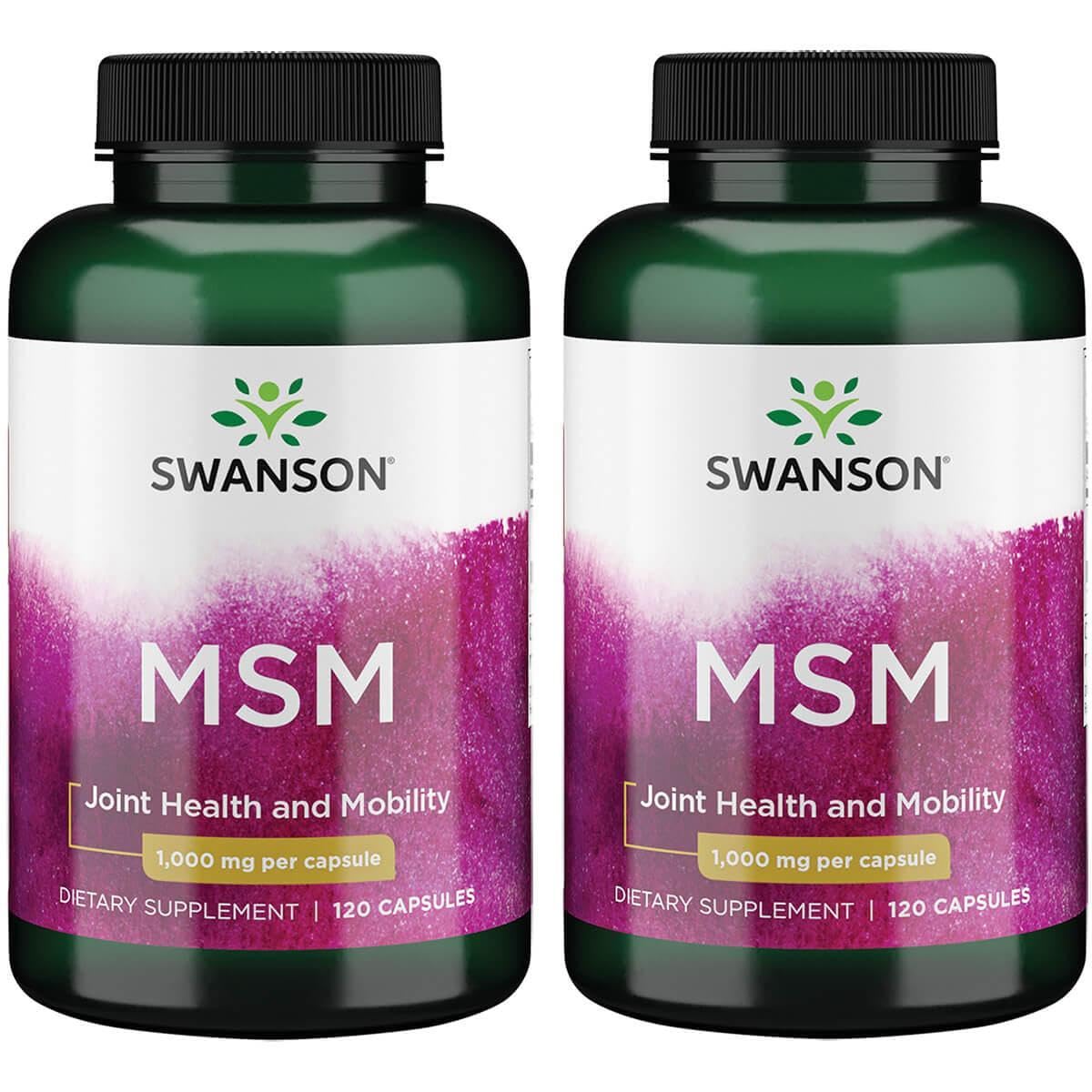 Swanson MSM 1,000 mg 120 Caps – 2 Pack | MSM Supplement