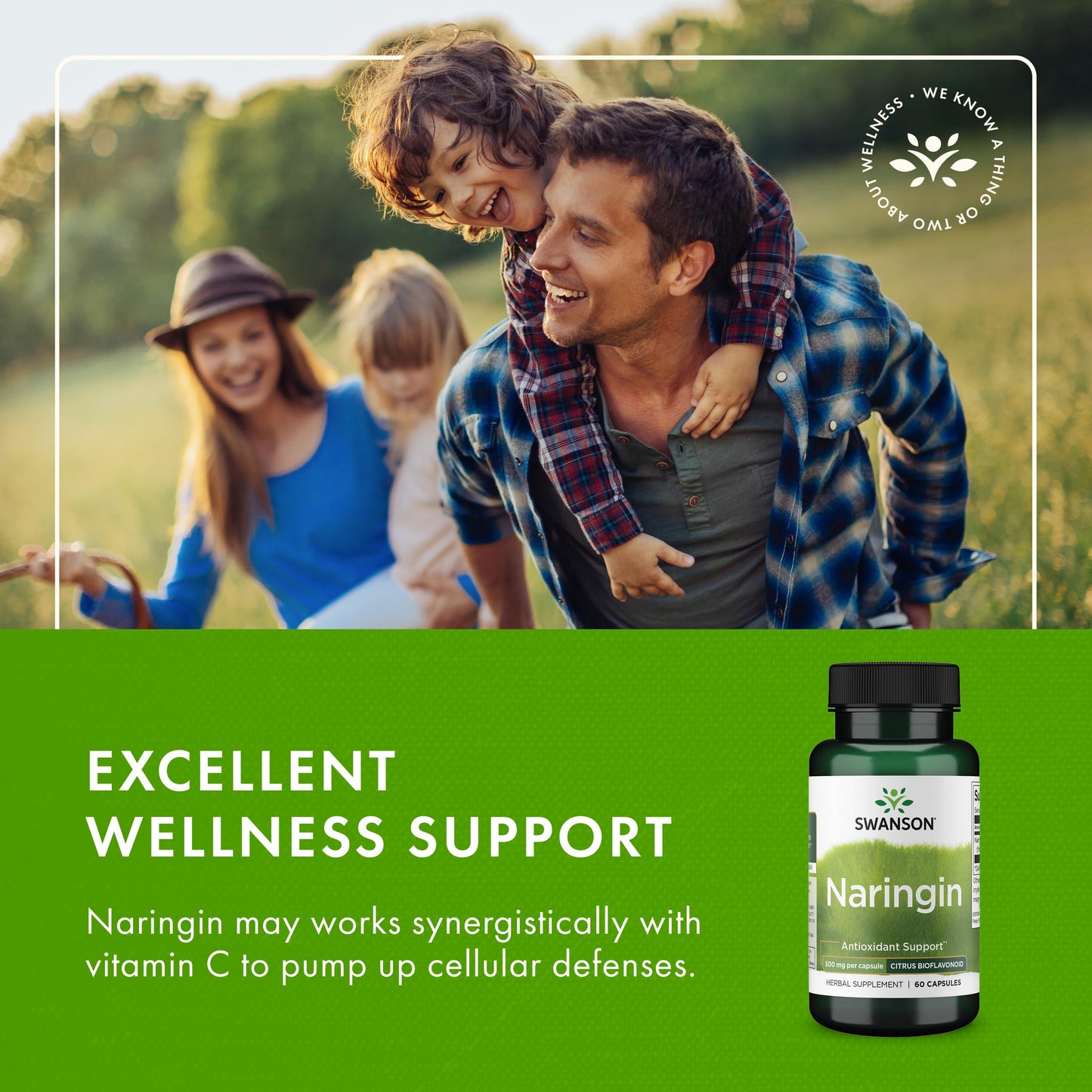 Swanson Naringin 500 mg | 60 Capsules (4 Pack) – Grapefruit Bioflavonoid