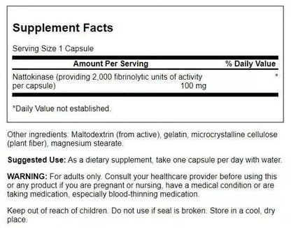Swanson Nattokinase 2000 FU, 100 mg, 30 Capsules (4 Pack) – Enzyme Supplement