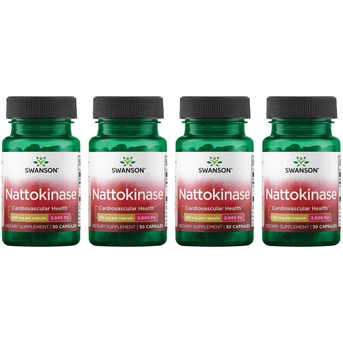Swanson Nattokinase 2000 FU, 100 mg, 30 Capsules (4 Pack) – Enzyme Supplement