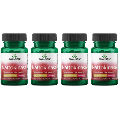 Swanson Nattokinase 2000 FU, 100 mg, 30 Capsules (4 Pack) – Enzyme Supplement