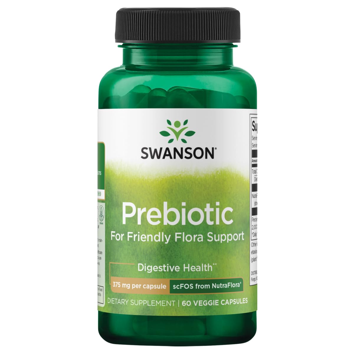 Swanson Nutraflora 375 Milligrams 60 Veg Capsules – Prebiotic Fiber & Probiotic Support