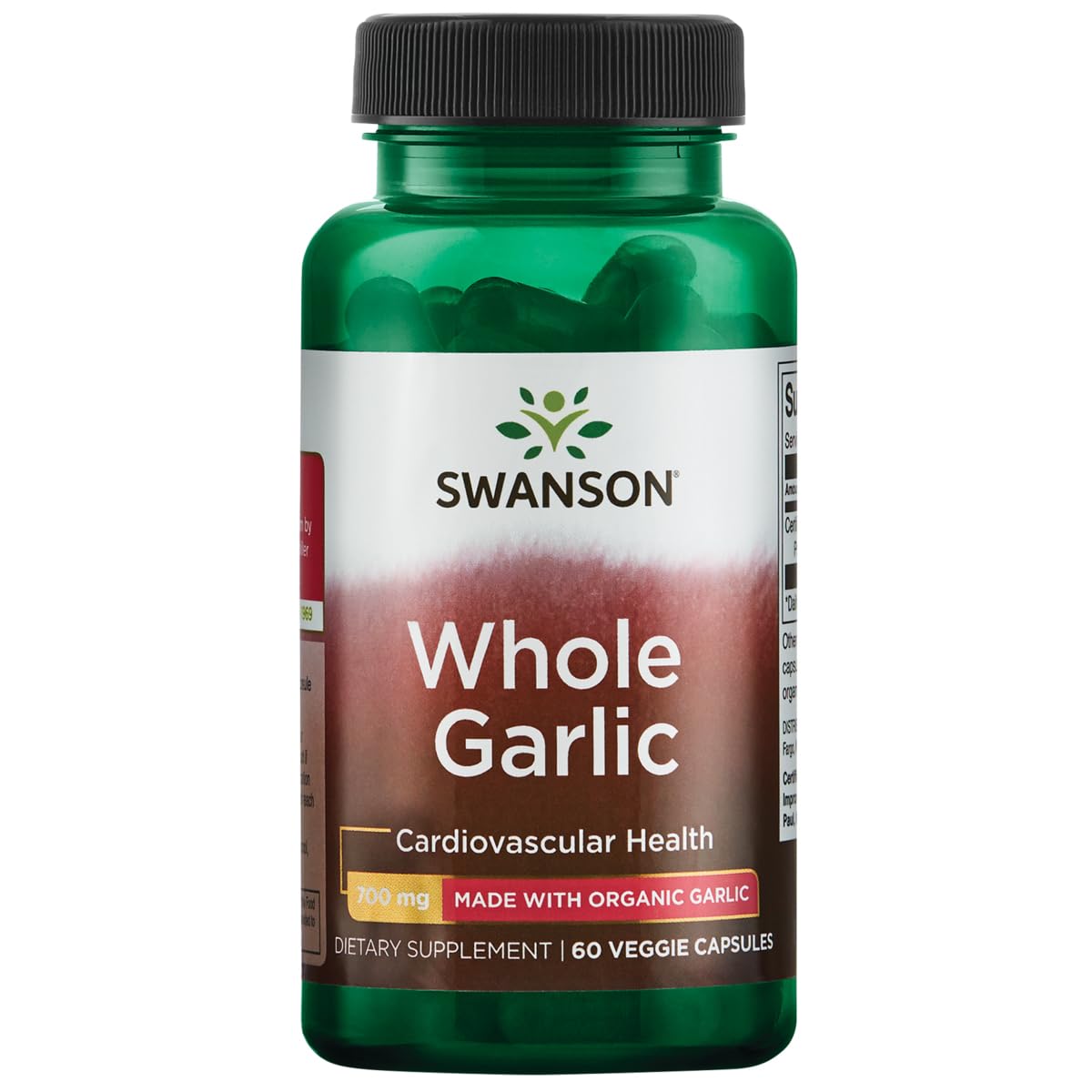 Swanson Made with Organic Whole Garlic 700 mg - 60 Veg Capsules