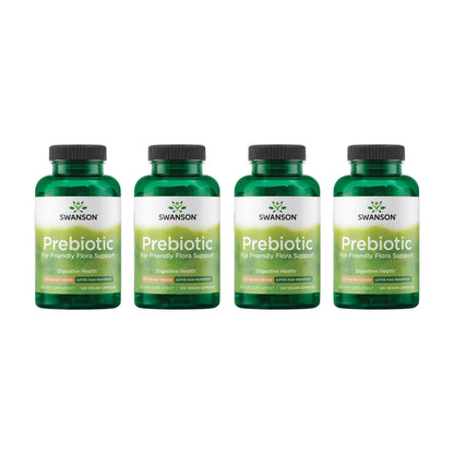 Swanson Prebiotic Capsules – Gut Health & Digestive Support (120 Veggie Capsules, 750 mg) – 4 Pack
