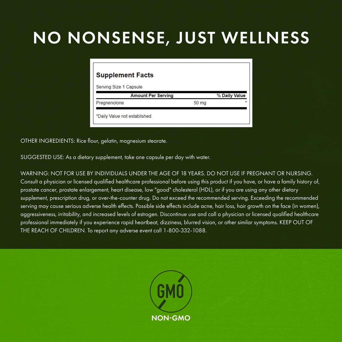 Swanson Pregnenolone - Super Strength 50 mg, 60 Caps (2 Pack)