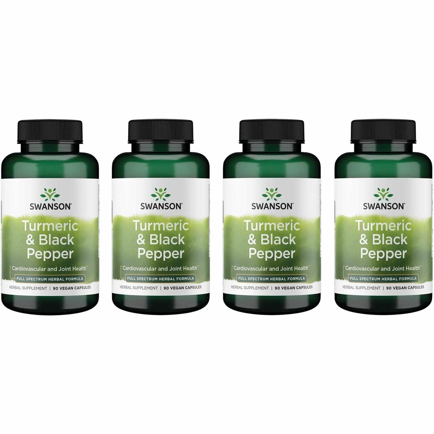 Swanson Premium Turmeric and Black Pepper – Antioxidant Support, Digestion & Joint Comfort – 90 Veg Caps (4 Pack)