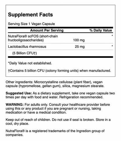 Swanson Lactobacillus Rhamnosus with FOS - Probiotic Supplement 5 Billion CFU - 3-Pack (60 Veggie Caps)