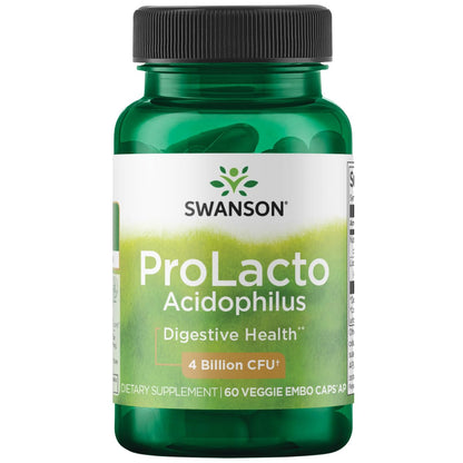 Swanson Prolacto Acidophilus 4 Billion CFU - 60 Veg Capsules | Probiotic Supplement