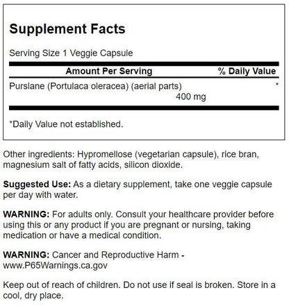 Swanson Full Spectrum Purslane 400 mg - 60 Veg Capsules