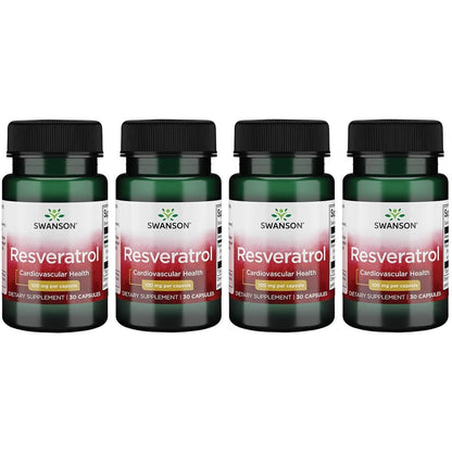 Swanson Resveratrol 100 - 100 mg per Capsule, 30 Capsules (4 Pack)