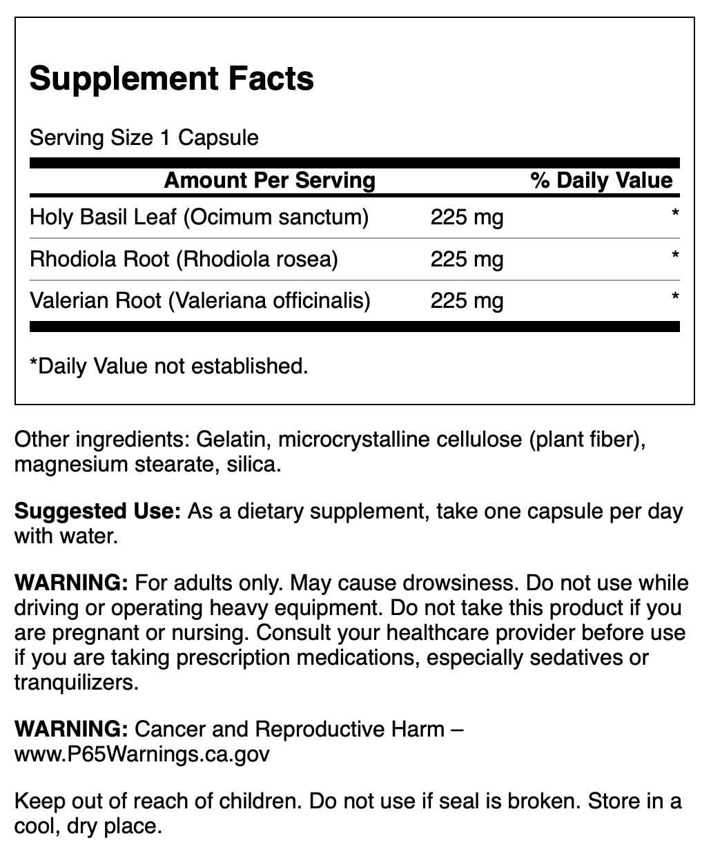 Swanson Rhodiola Holy Basil Valerian Stress Complex 225/225/225 mg – Stress Support, Wellbeing & Relaxation (180 Capsules)