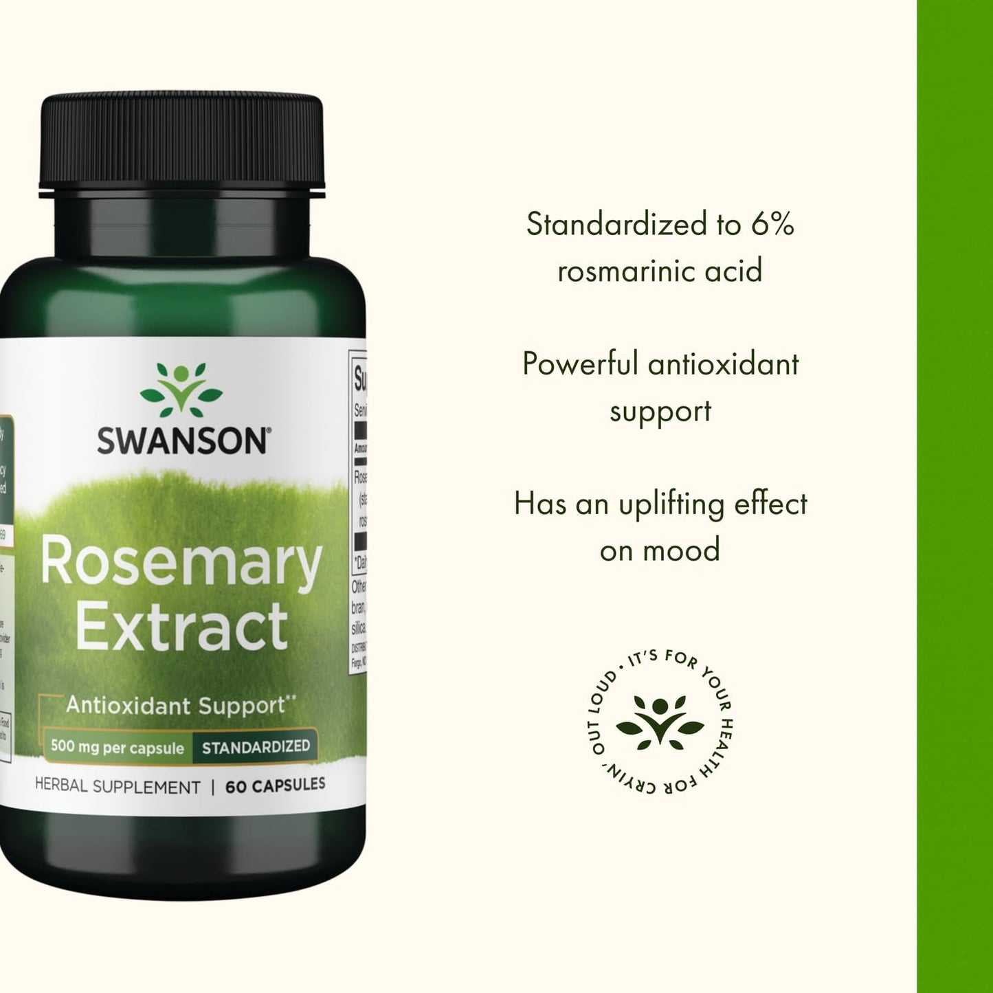 Swanson Rosemary Extract 500 mg - 60 Capsules | 6% Rosmarinic Acid