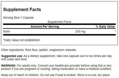 Swanson Rutin Natural Bioflavonoid 250 mg - 250 Caps (2 Pack) | Vitamin C Support