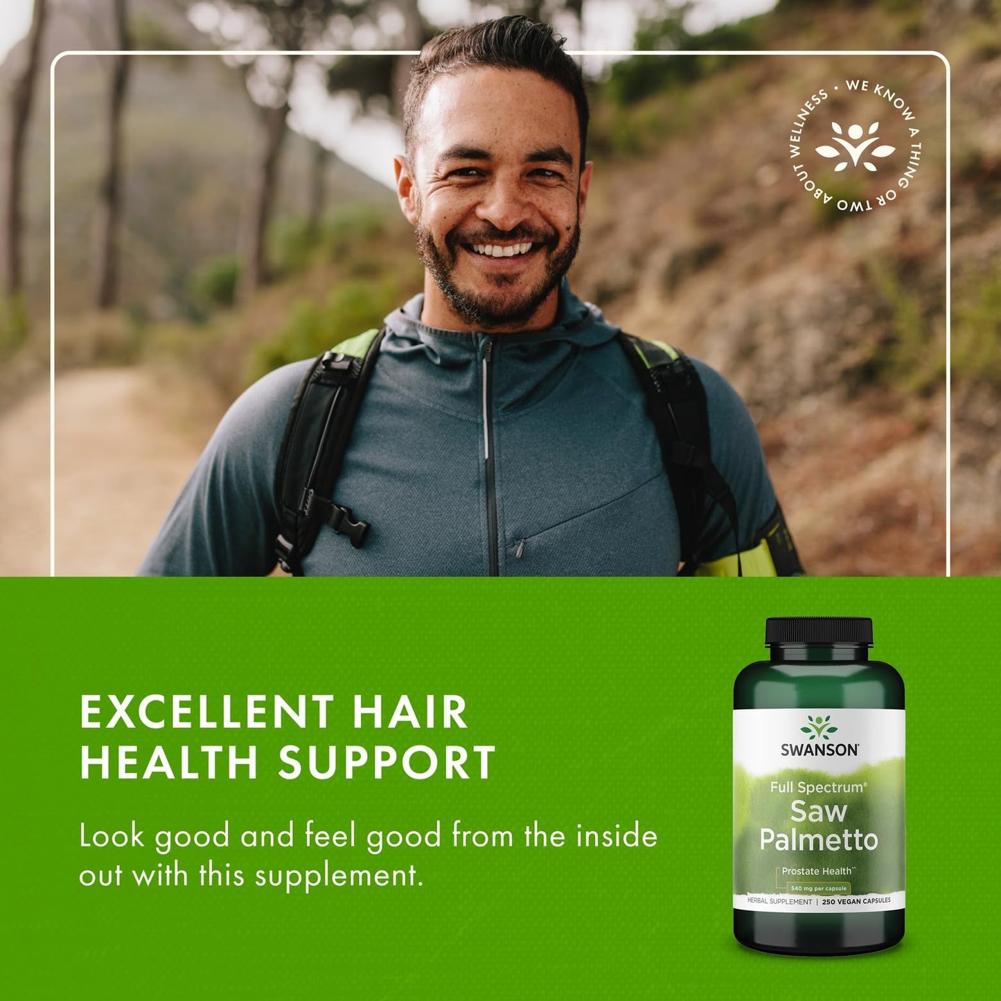 Swanson Saw Palmetto – Prostate & Urinary Health Support, Hair Benefits (540 mg, 250 Capsules) – 3 Pack