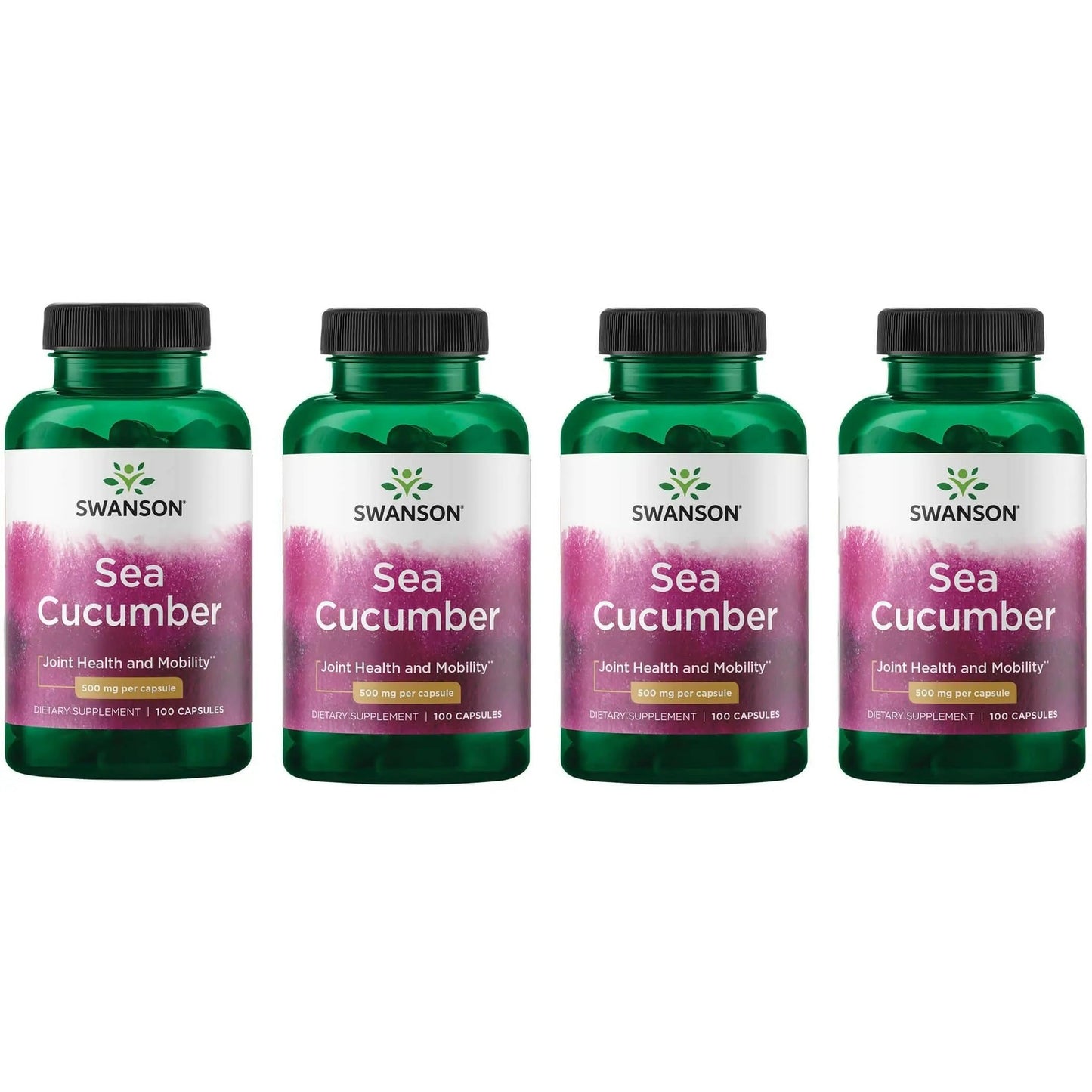 Swanson Sea Cucumber - Natural Joint Health & Mobility Support, 100 Capsules (500 mg Each) - 4 Pack