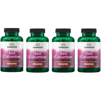 Swanson Sea Cucumber - Natural Joint Health & Mobility Support, 100 Capsules (500 mg Each) - 4 Pack