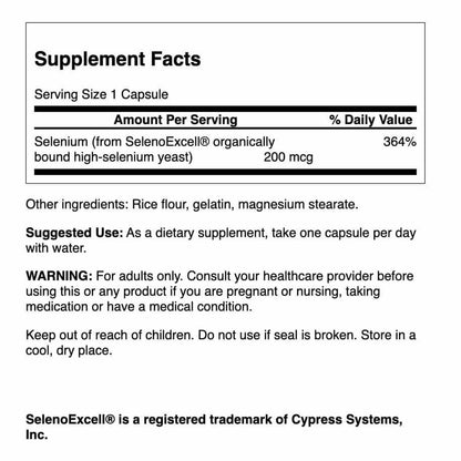 Swanson Selenoexcell Selenium 200 mcg 60 Caps (2 Pack)
