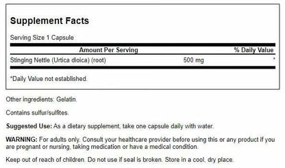 Stinging Nettle Root 500mg Capsules - Swanson (100 Caps) 4 Pack