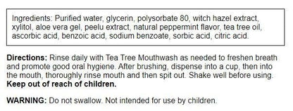 Swanson Tea Tree Mouthwash Peppermint – 16 fl oz Alcohol-Free