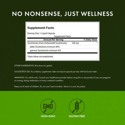 Swanson Double Strength Tocotrienols – Antioxidant Supplement | 60 Liquid Capsules, 100 mg Each (3 Pack)