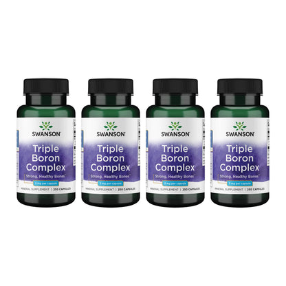 Swanson Triple Boron Complex - Natural Bone Health & Joint Support (250 Capsules) - 4 Pack