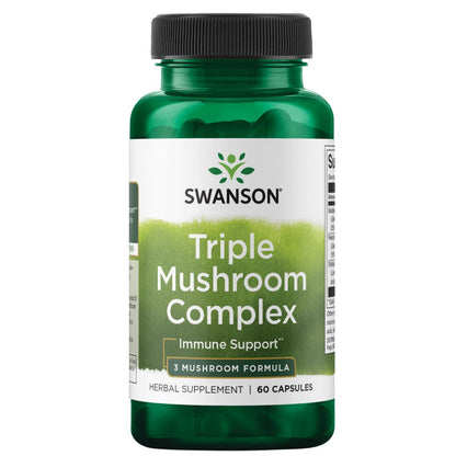 Swanson High-Potency Triple Mushroom Standardized Complex – 60 Capsules
