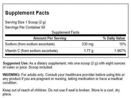 Swanson VIT C from Sodium ASCORBATE 4.23OZ | Vitamin C Supplement