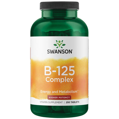 Swanson Vitamin B-125 Complex 250 Tabs - Supports Nervous System & Mood