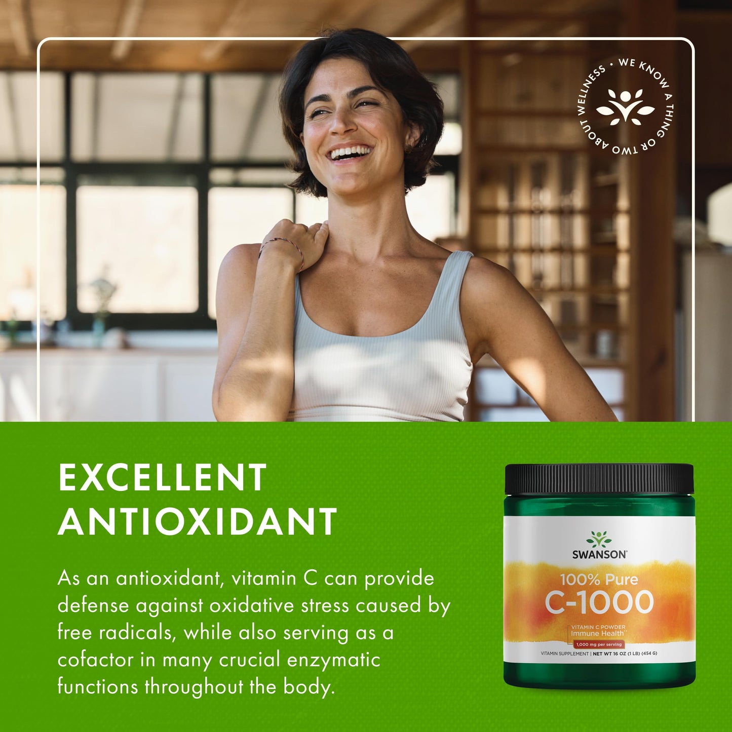 Swanson Vitamin C Powder 1000 mg | Immune Support & Skin Health