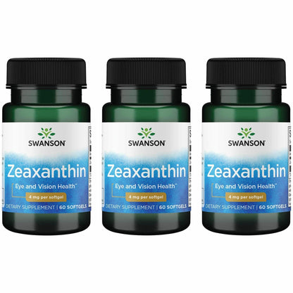 Swanson Zeaxanthin 4 mg 60 Softgels (3 Pack) - Eye Health Support