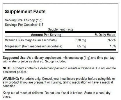 Swanson Buffered C Magnesium Ascorbate Unflavored 4 oz | Vitamin C Supplement