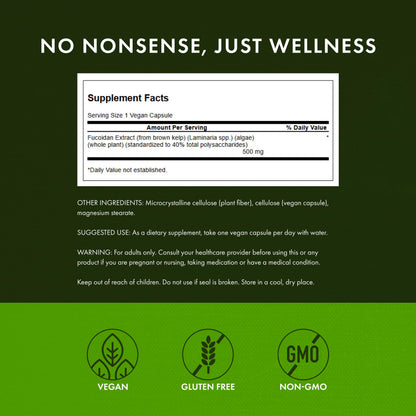 Swanson Fucoidan Extract 500mg - Immune Support - 60 Veggie Capsules - 3 Pack