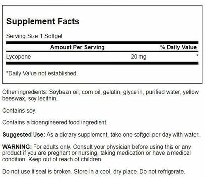 Swanson Lycopene - Natural Supplement for Prostate Health, Heart Health & Normal Blood Pressure - Men's Health - 4-Pack (60 Softgels per Bottle)