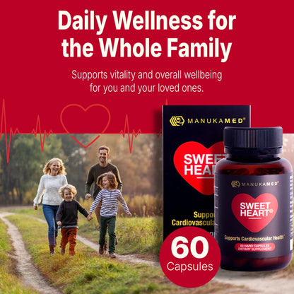 SweetHeart Natural Cholesterol Support Supplement – Manuka Honey Modified Royal Jelly Peptides, 60 Capsules | New Zealand Manuka Honey