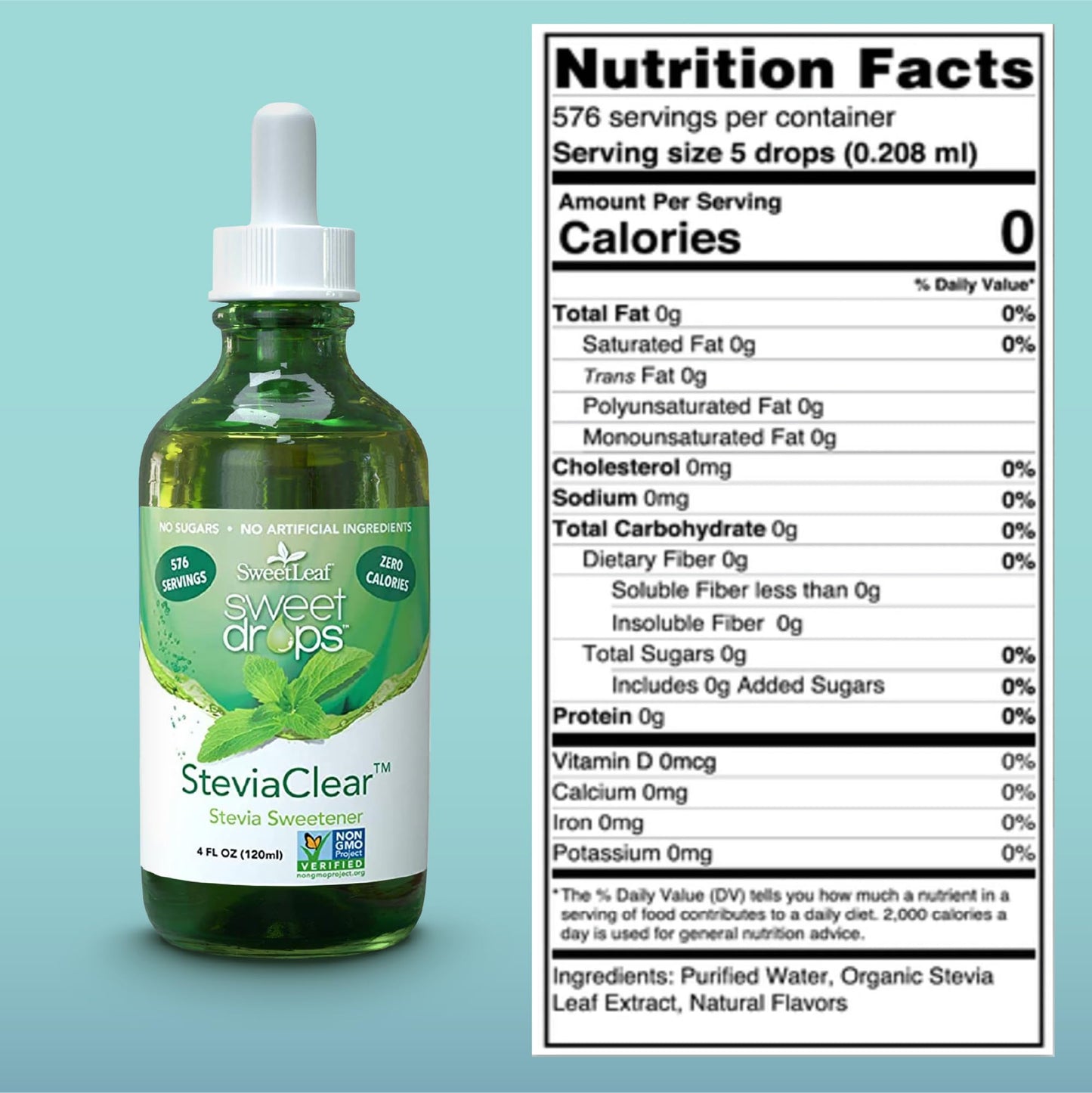 SweetLeaf SteviaClear Sweet Drops – Zero-Calorie Liquid Stevia, No Bitter Aftertaste, Pack of 3 (4 oz each)