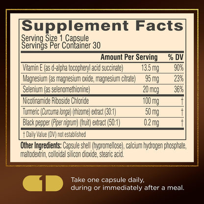 Swisse Plus NAD+ Calm Skin | Clinically Tested NAD+ Supplement | Supports Balanced, Healthy Skin | Anti-Aging Supplement for Women & Men | 30 Capsules