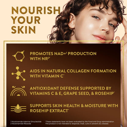 Swisse Plus NAD+ Beauty Restore | Clinically Tested NAD+ Supplement | 30 Capsules