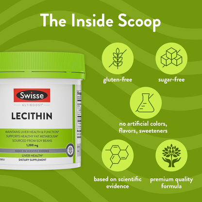 Swisse Soy Lecithin 1200mg Softgels - Liver Health & Fat Metabolism - 180 Softgels