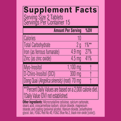 Swisse Ultiboost Myo-Inositol & D-Chiro Inositol – Hormonal Balance & Ovarian Health | 1100mg / 300mg DCI | 30 Tablets