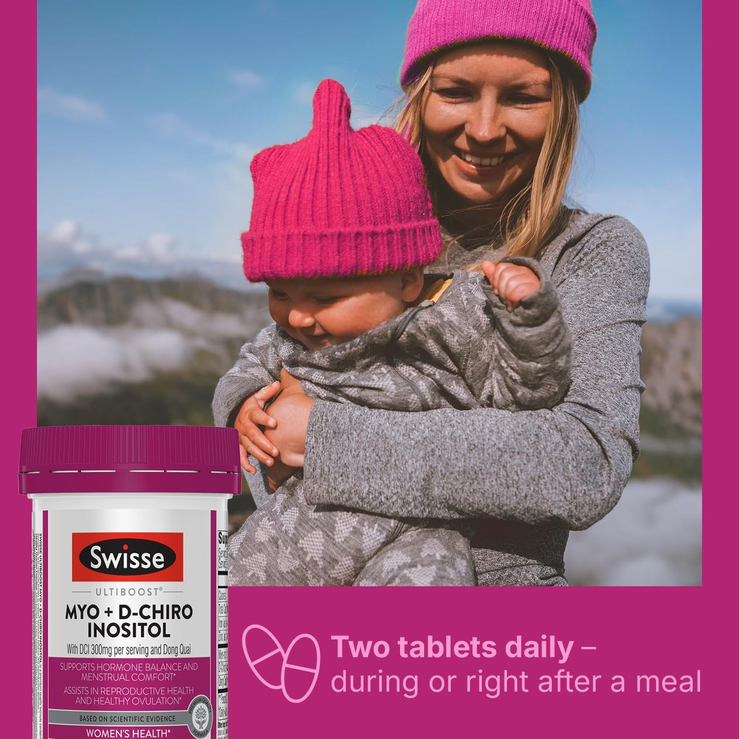 Swisse Ultiboost Myo-Inositol & D-Chiro Inositol – Hormonal Balance & Ovarian Health | 1100mg / 300mg DCI | 30 Tablets