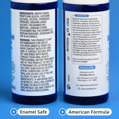 Swissklip ShineFoam – Mint Teeth Whitening Foam 1.69 oz – Made in USA – 100% Vegan