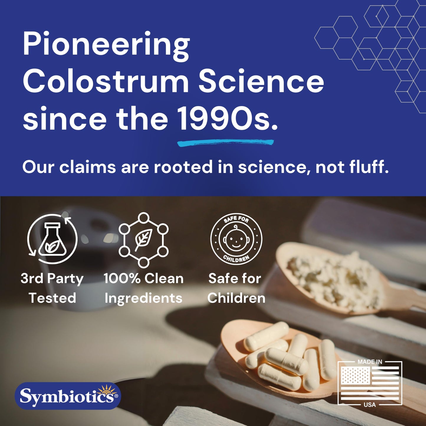 Symbiotics Colostrum 240ct Capsules – Immune Support, 25% IgG, Lactoferrin, Gluten Free