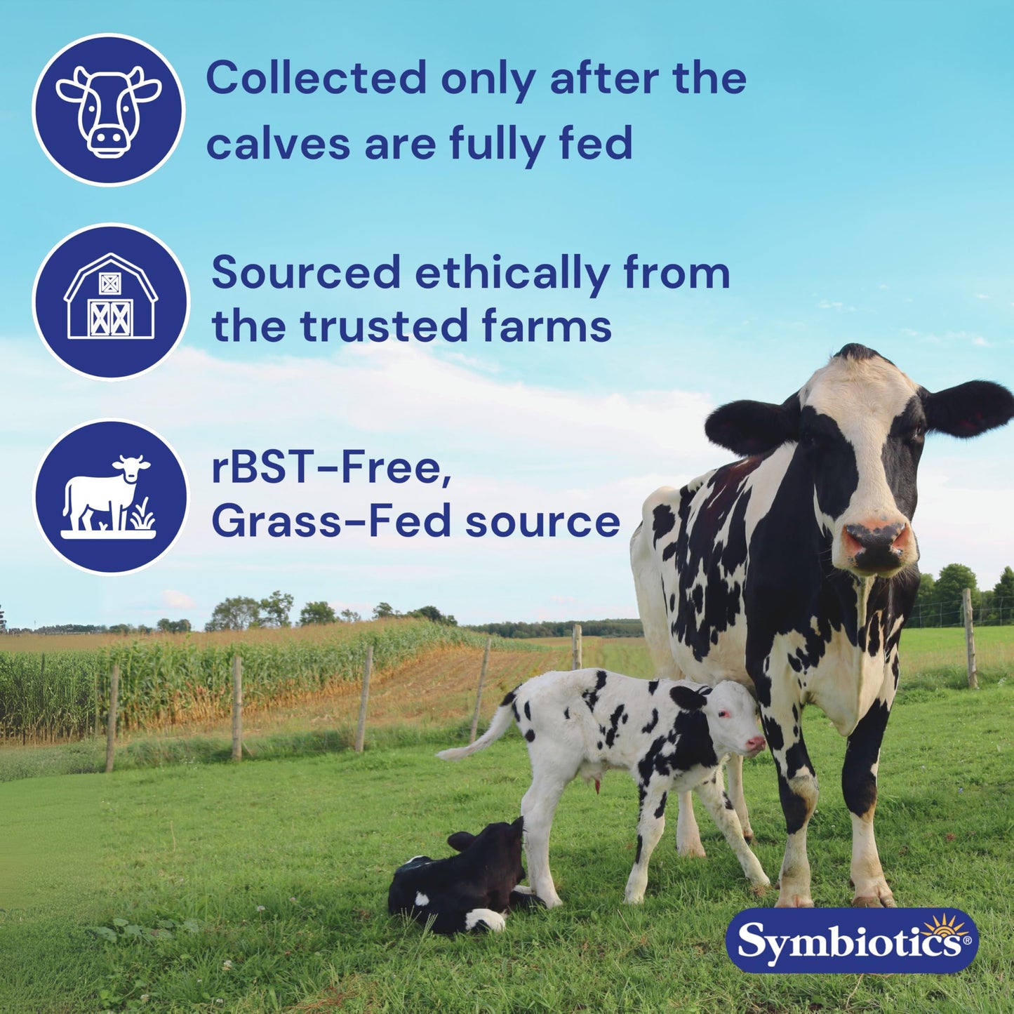 Symbiotics Colostrum 240ct Capsules – Immune Support, 25% IgG, Lactoferrin, Gluten Free