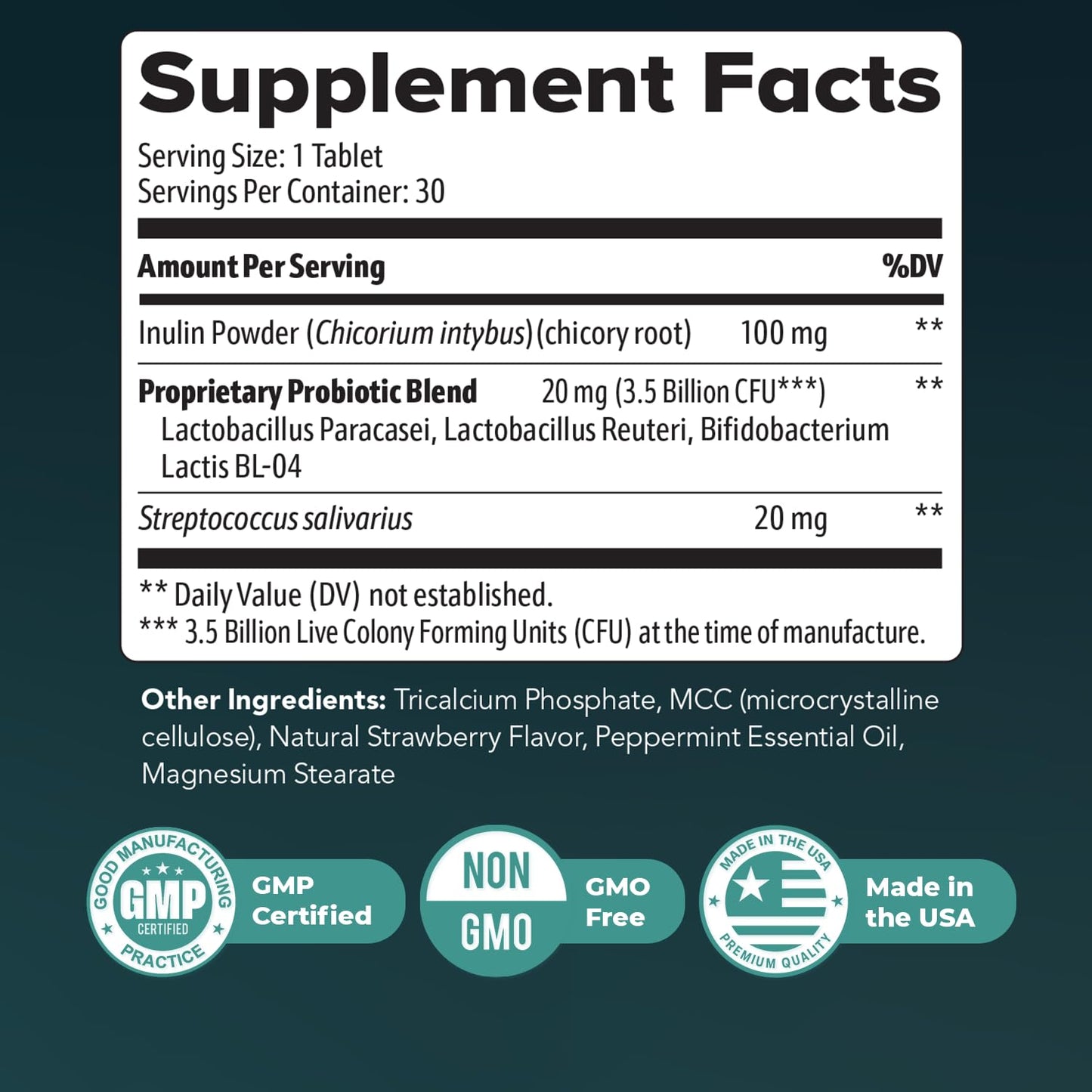 Synaptigen – Natural Probiotic & Inulin Supplement for Daily Wellness | Made in USA, Non-GMO, 30 Tablets